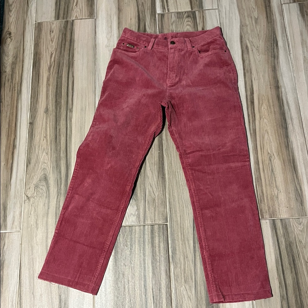 VTG Ralph Lauren corduroy Women's Jeans 8P rust coral cowgirl western rodeo